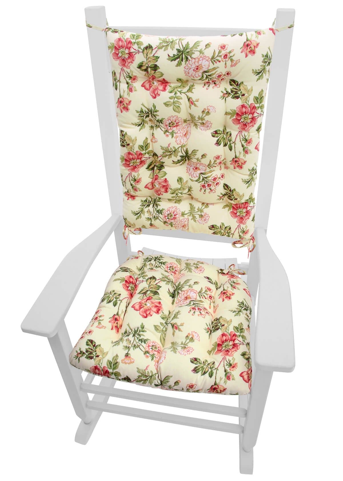 Farrell Multi Pink Rose Floral Rocking Chair Cushions - Barnett Home Decor