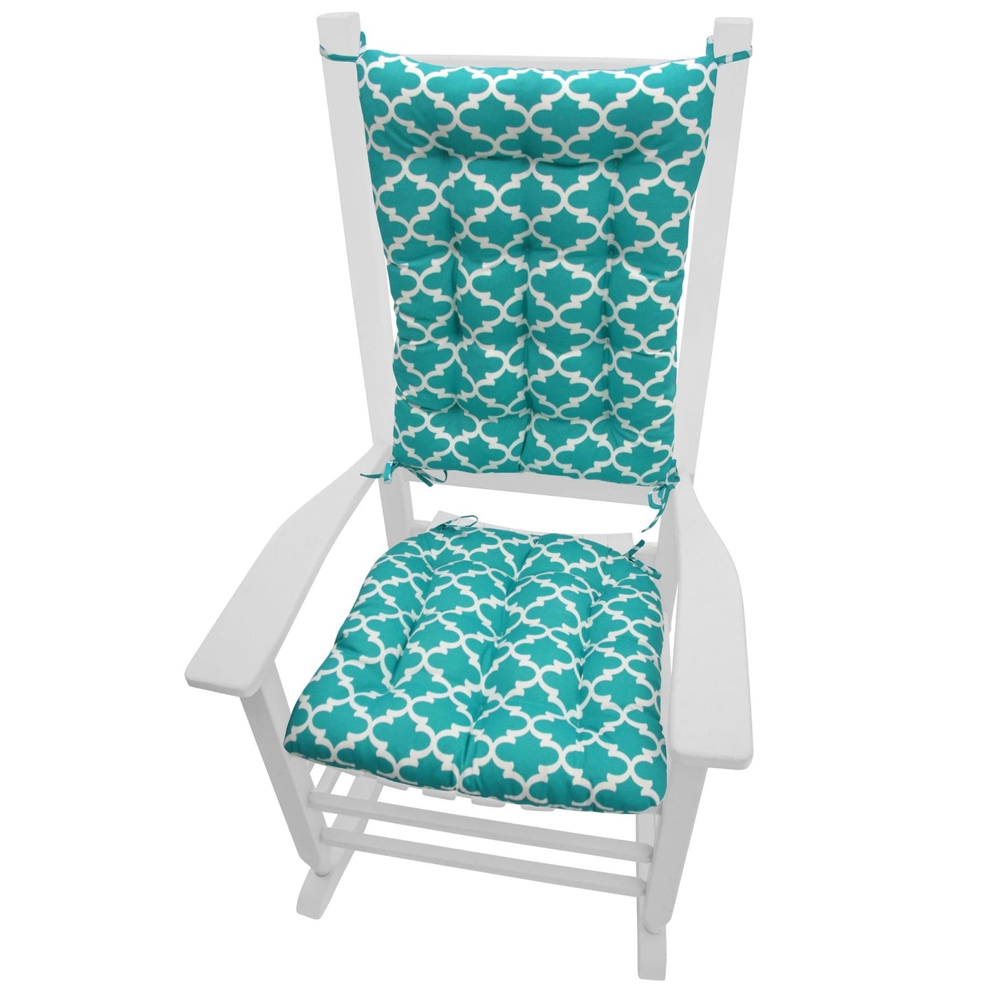 Fulton Aqua Indoor/Outdoor Rocking Chair Cushions - Barnett Home Decor - Aqua - Teal Green - Marine