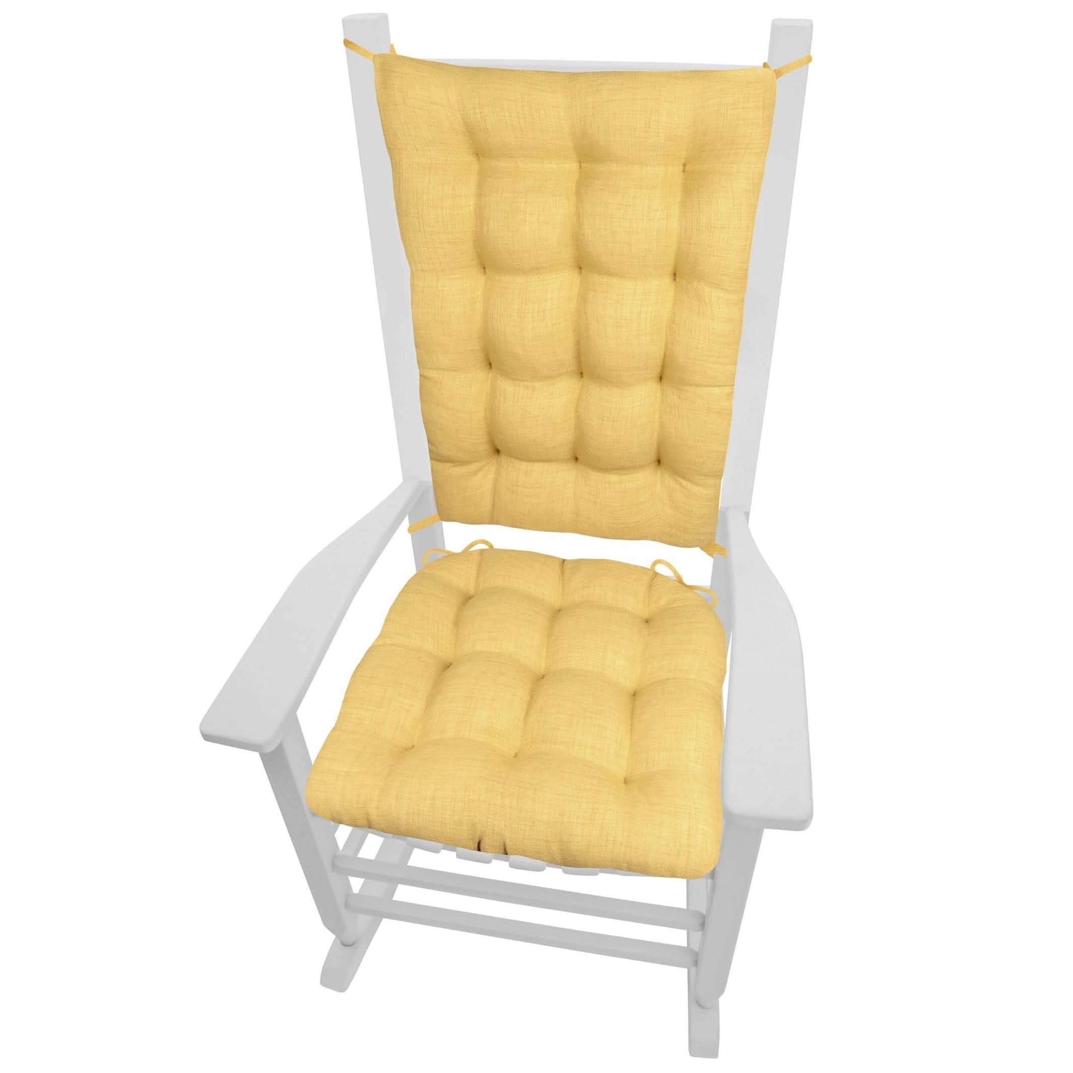 Rave Yellow Gold Porch Rocker Cushions Latex Foam Fill, Fade Resista