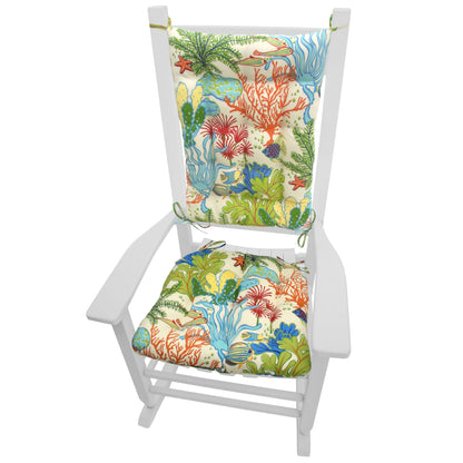 Splish Splash Indoor/Outdoor Rocking Chair Cushions | Barnett Home Decor | Blue, Green, Red, & Orange