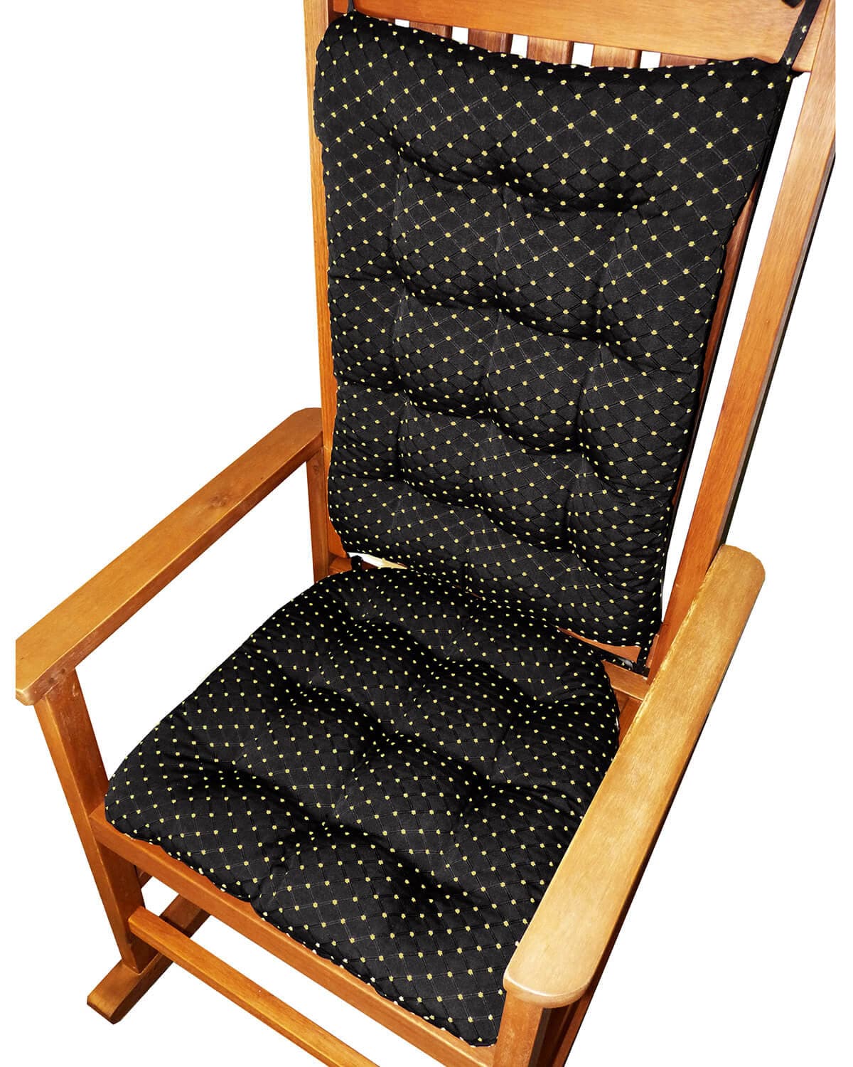 Tiffany Black Brocade Rocking Chair Pads | Barnett Home Decor | Black