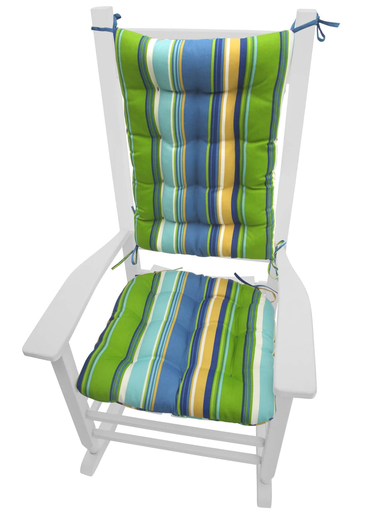 Westport Blue Cabana Stripe Rocking Chair Cushions | Barnett Home Decor