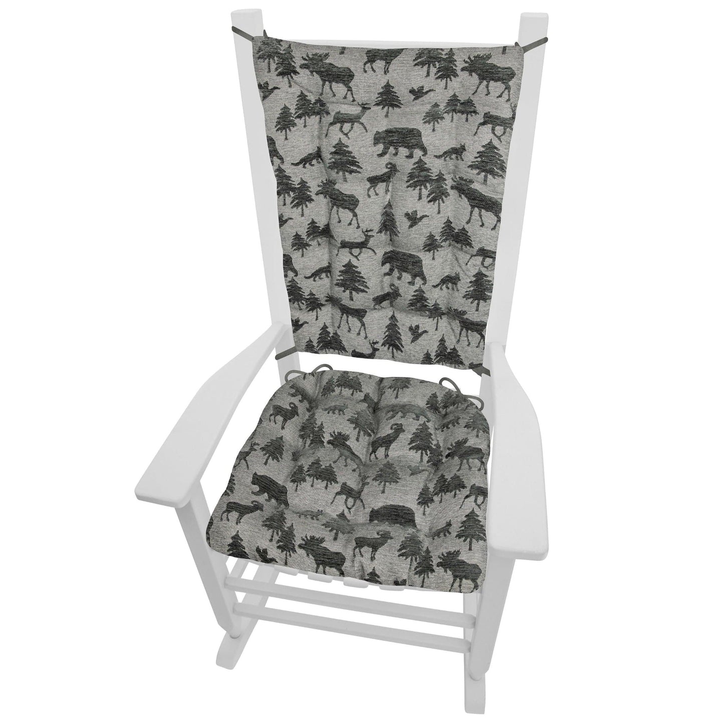 Woodlands Waypoint Smoke Rocking Chair Cushions - Barnett Home Decor - Grey