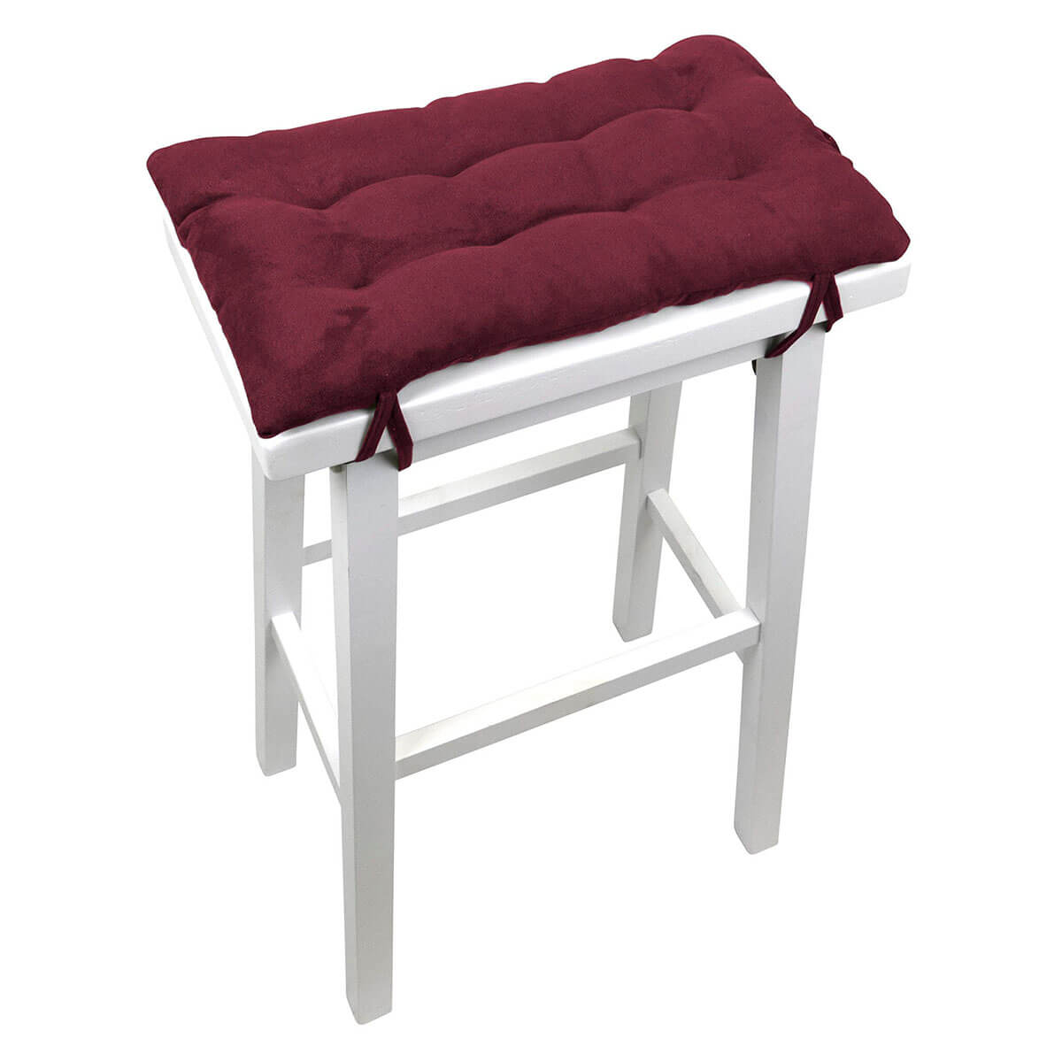 Micro-Suede Claret Red Saddle Stool Cushions - Barnett Home Decor - Gaucho Stool - Satori Cushions - Wine Red