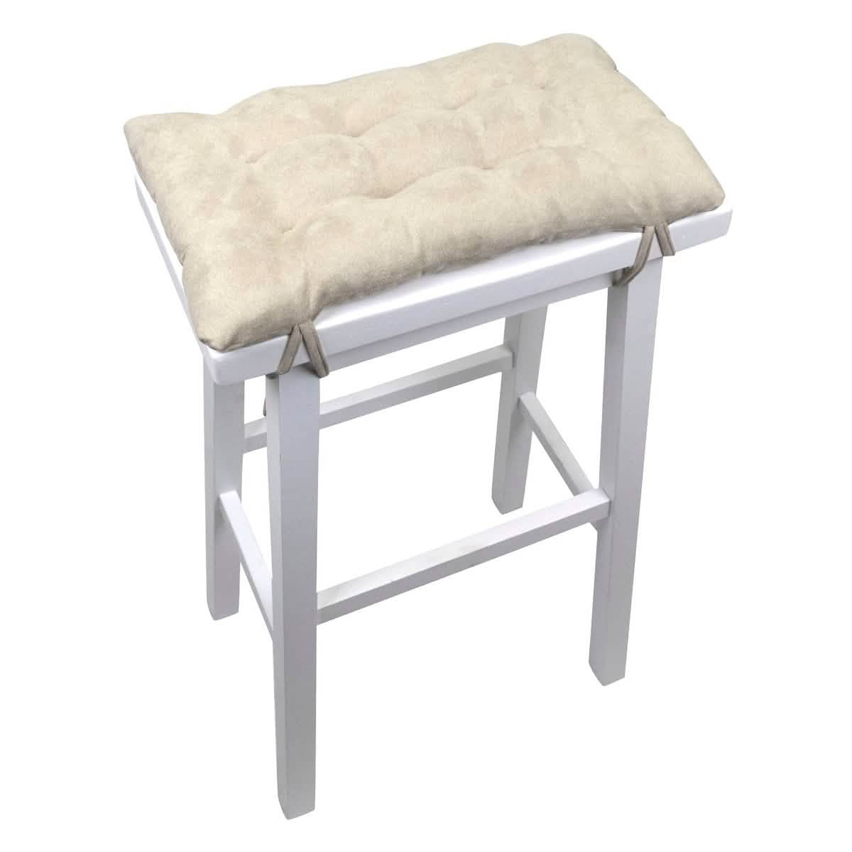 Micro-Suede Chamois Saddle Stool Cushions - Barnett Home Decor - Gaucho Stool - Satori Cushions - Cream