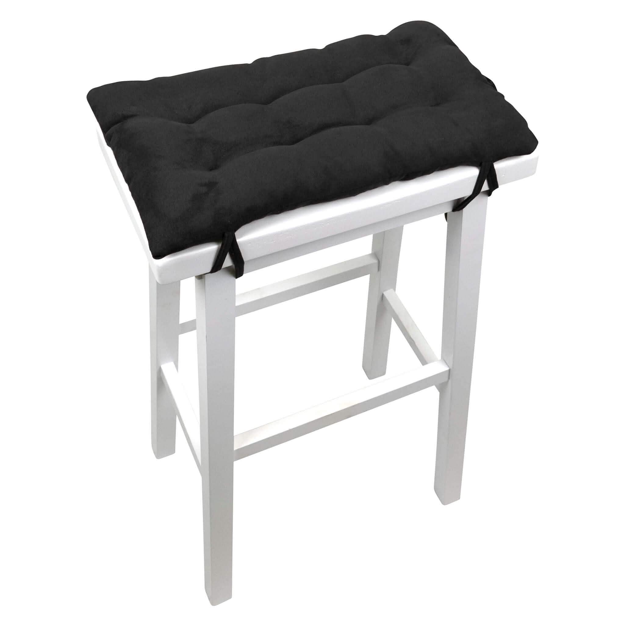 Micro-Suede Black Saddle Stool Cushions - Barnett Home Decor - Gaucho Stool - Satori Cushions
