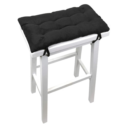 Micro-Suede Black Saddle Stool Cushions - Barnett Home Decor - Gaucho Stool - Satori Cushions