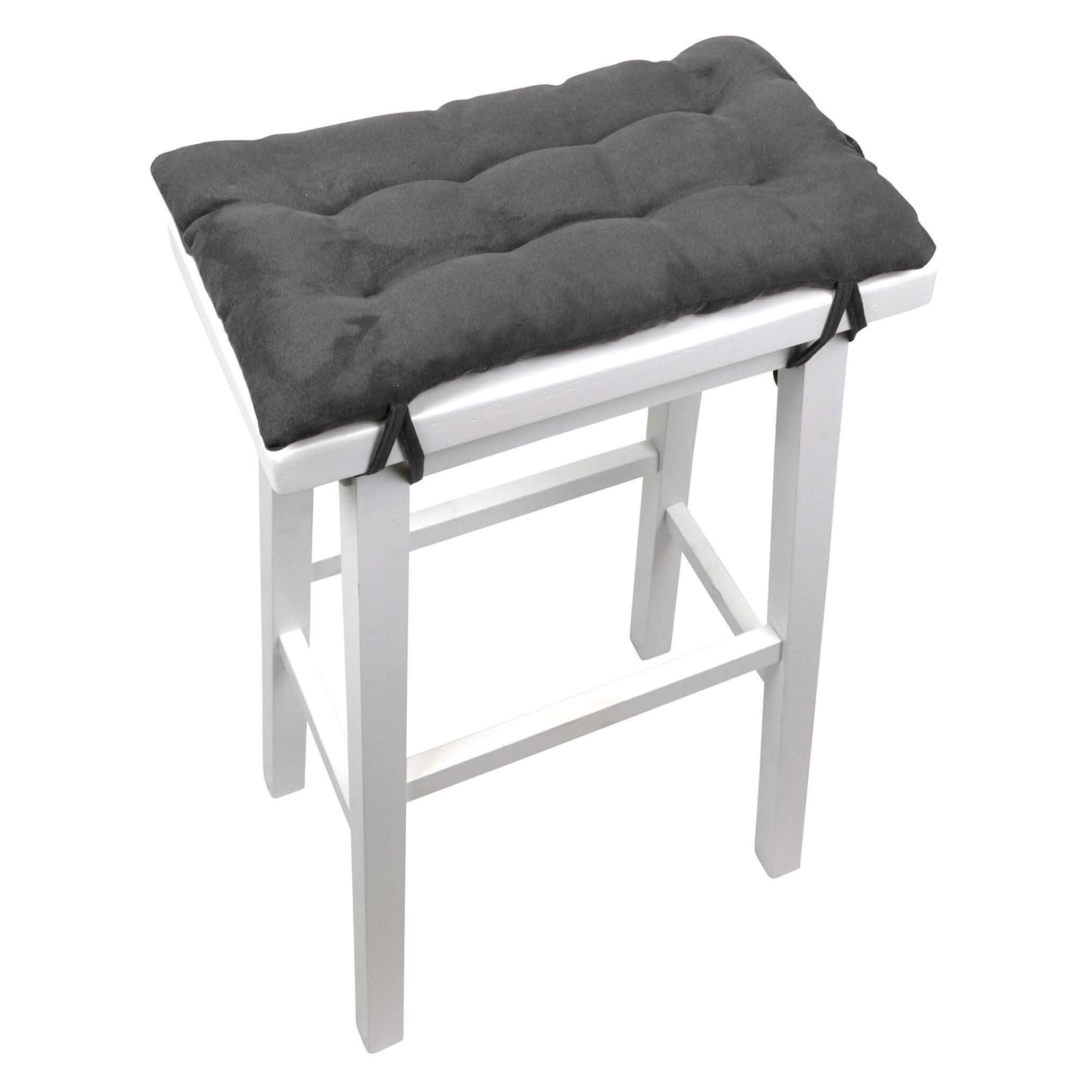 Micro-Suede Grey Saddle Stool Cushions - Barnett Home Decor - Gaucho Stool - Satori Cushions