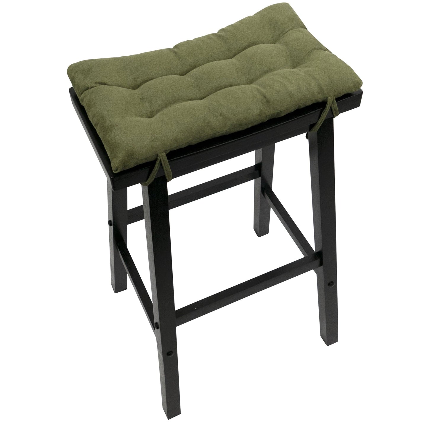 Micro-Suede Laurel Green Saddle Stool Cushions - Barnett Home Decor - Gaucho Stool - Satori Cushions