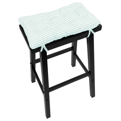 Ticking Stripe Aqua Saddle Stool Cushions - Barnett Home Decor - Gaucho Stool - Satori Cushions