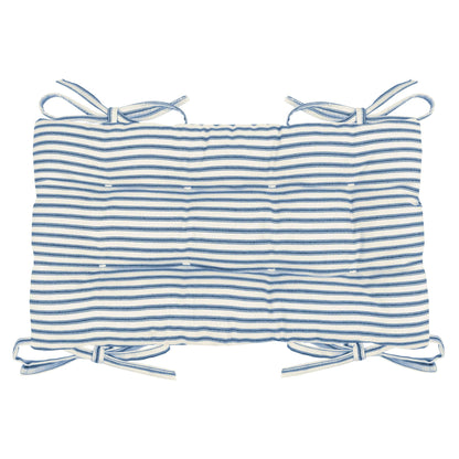Ticking Stripe Navy Blue Saddle Stool Cushions - Barnett Home Decor - Gaucho Stool - Satori Cushions - Striped 