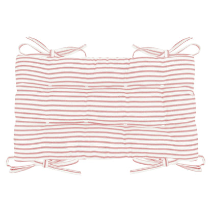 Ticking Stripe Red Saddle Stool Cushions - Barnett Home Decor - Gaucho Stool - Satori Cushions - Striped - Red & White