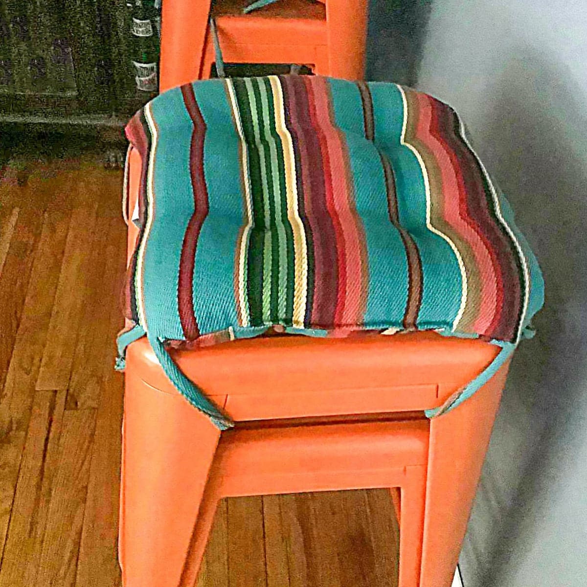 Santa Fe Serape Stripe Square Industrial Bar Stool Cushion 12