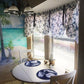 Sea Shore Starfish Navy Blue Tie-Up Valance or Tier Curtain Window Treatments - Beach Decor