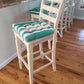 Sea Shore Stripe Aqua Indoor / Outdoor Dining Chair Pads