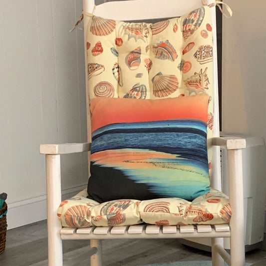 Shells at Low Tide Rocking Chair Cushions - Latex Foam