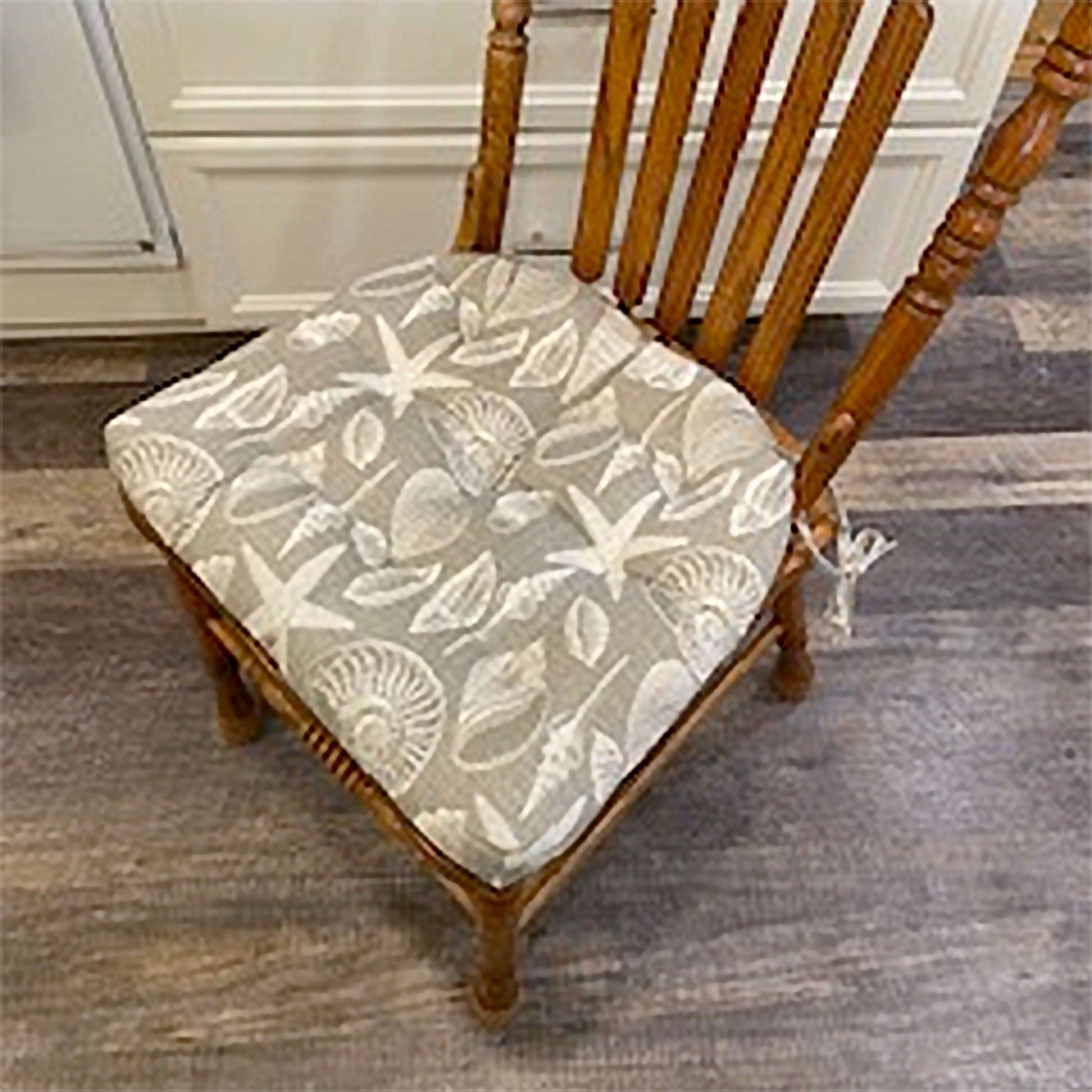 Shells and Starfish Grey Kitchen Dining Chair Cushion Pads