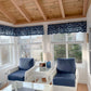 Shoreline Navy Blue Cafe Valances - Straight Tailored Window Treatments