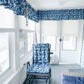 Shoreline Indoor/Outdoor Navy Blue Rocking Chair Cushions - Barnett Home Decor - Blue & White - Aquatic - Oceanic - Coastal - New England