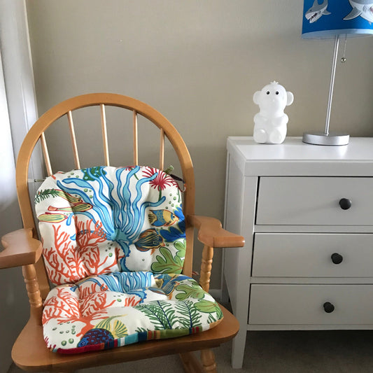 Child Rocking Chair Cushions - Splish Splash Tropical Fish