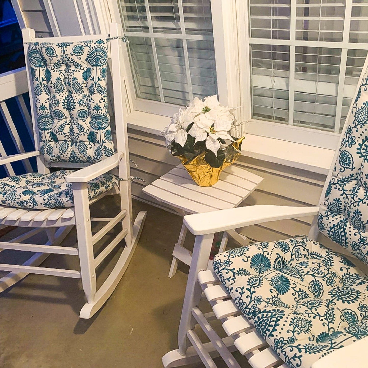 sylvan teal indoor outdoor rocking chair cushions - barnett home decor