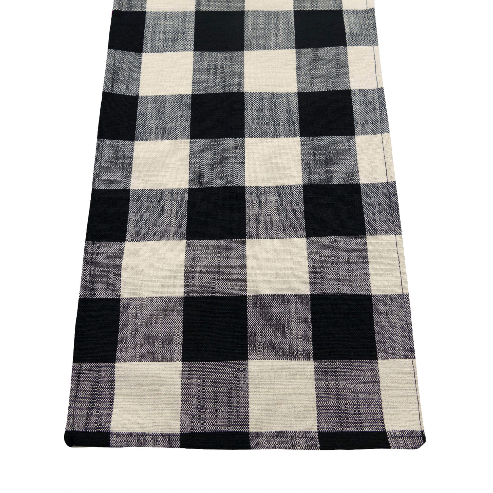 buffalo check table runner in black and white buffalo plaid