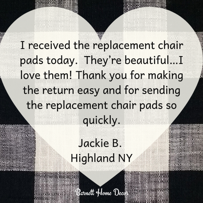 Buffalo Check Black & White Dining Chair Cushions Customer Testimonial 