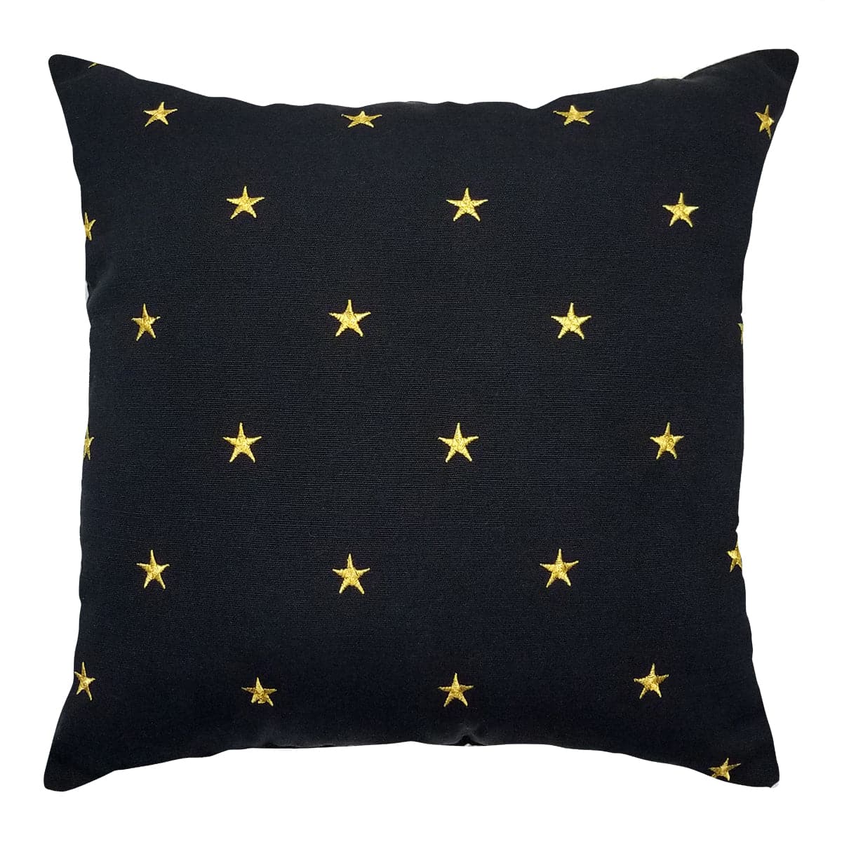 Embroideries Stars Toss Pillow - 14" - Gold Embroidered Throw Pillow (Black)
