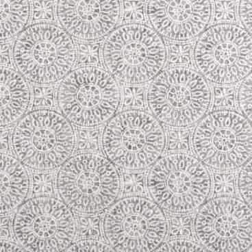 Tibet Mandalas Gray Cafe Valance - Straight Tailored Window Treatment