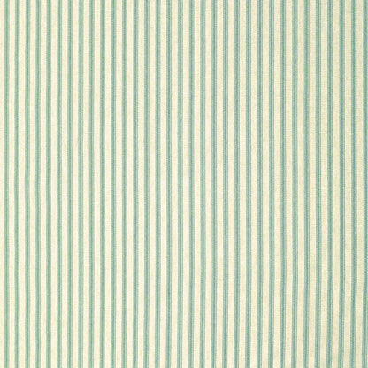 Ticking Stripe Aqua Cafe Valance - Straight Tailored Window Treatment