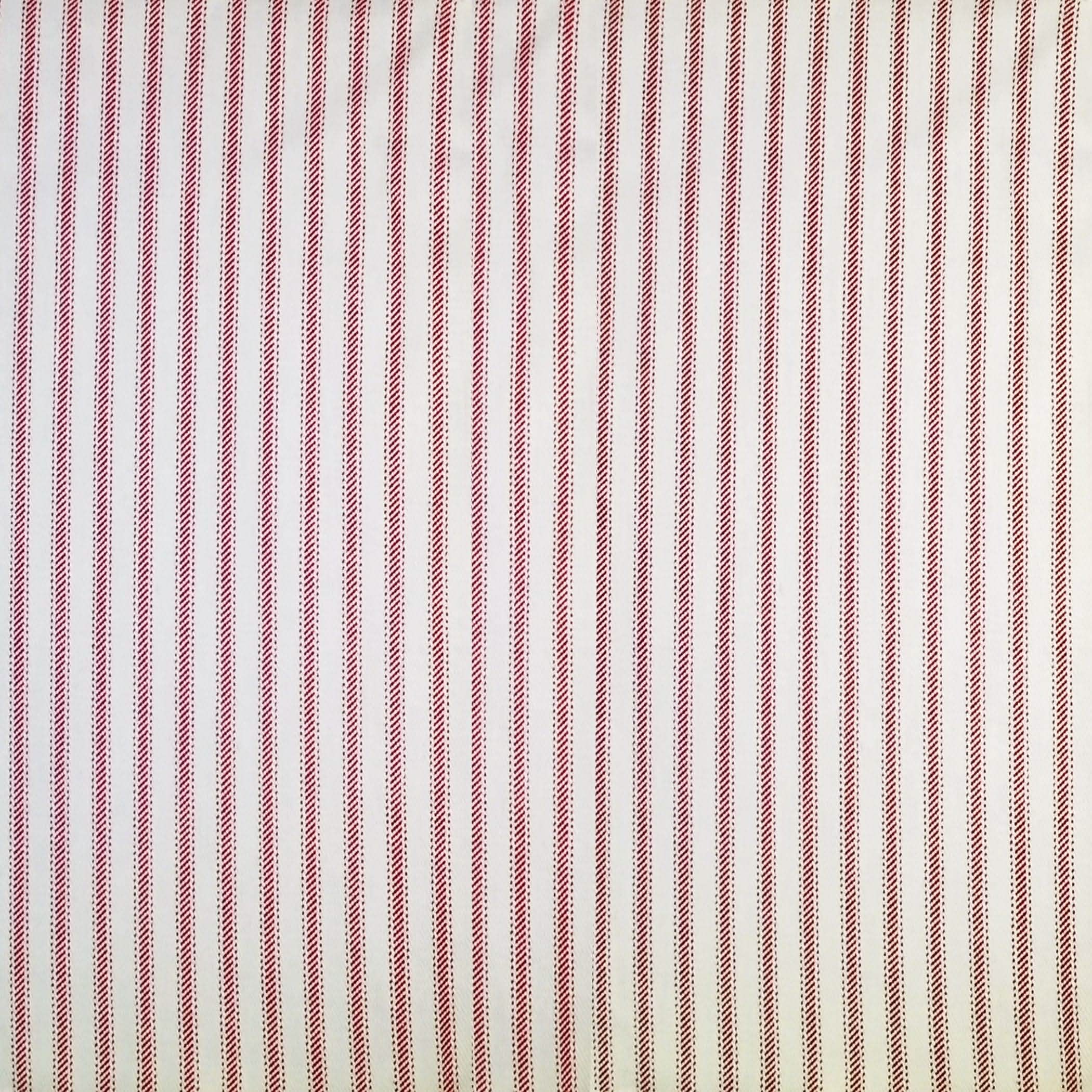 Ticking Stripe Red Cafe Valance - Straight Tailored Window Treatment