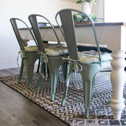 Ticking Stripe Spa Industrial Chair Pad - Latex Foam Fill - Barnett Home Decor