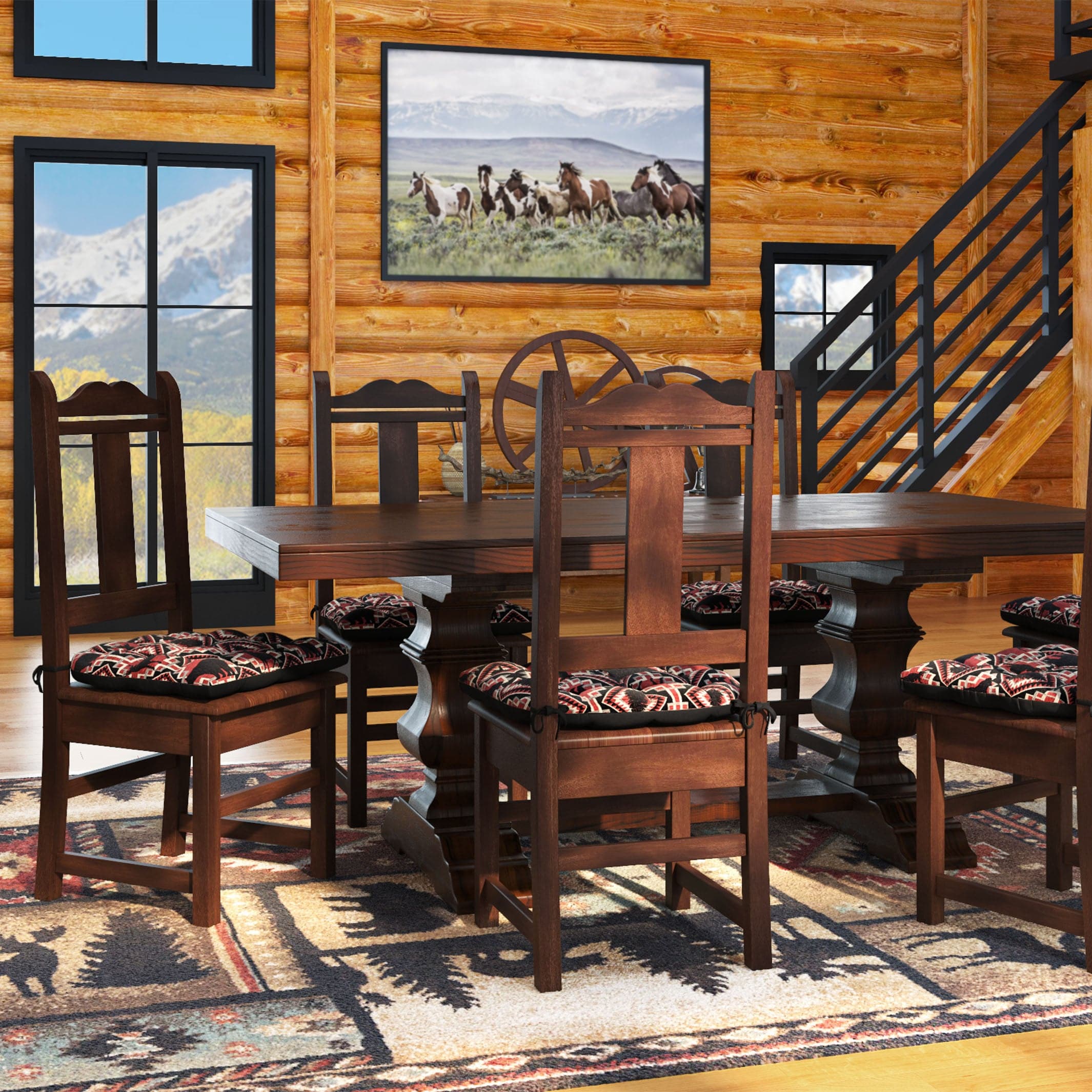 Rustic cabin chair pads sale