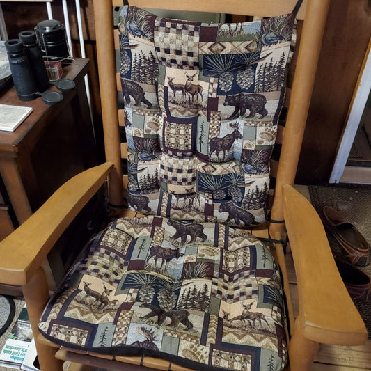 Multi Rustic Rocking Chair Cushion Pads