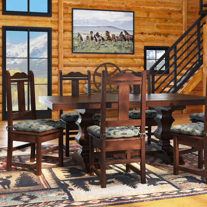 Woodlands Waypoint Smoke Dining Chair Pads with Ties, Latex Foam Fill