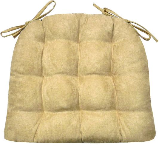 Micro-Suede Camel Dining Chair Cushions - Barnett Home Decor - Tan - Khaki - Sand