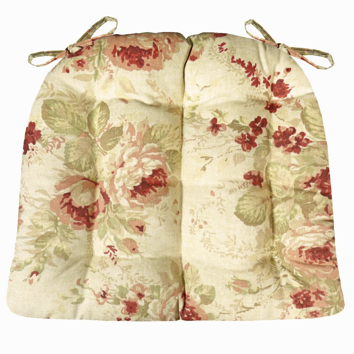 Shablis Rose Floral Dining Chair Pads  - Latex Foam Fill - Shabby Chic