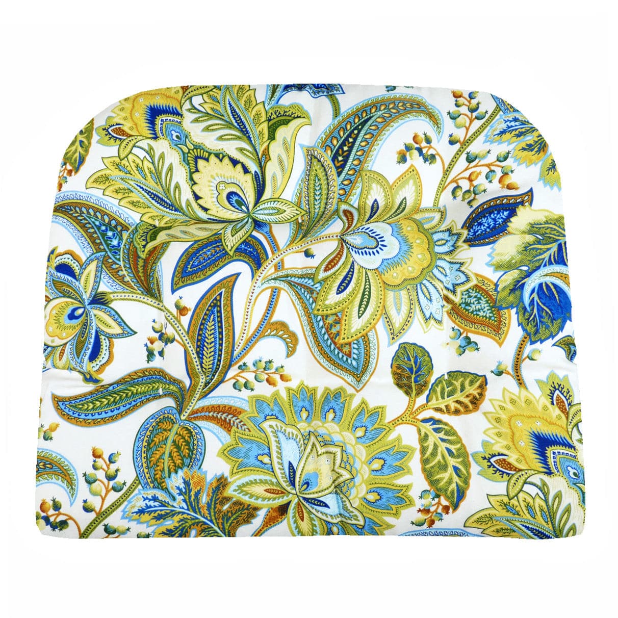 Valbella Blue Floral Indoor / Outdoor Dining Chair Pads & Patio Cushions